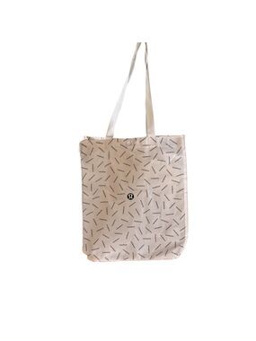 Lululemon Athletica Large White Green Reusable Shopping Tote Bag